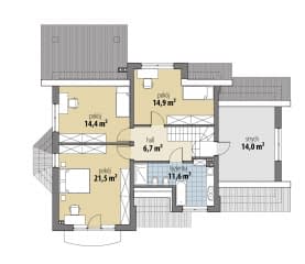 Rzut projektu Ciekawy - Poddasze