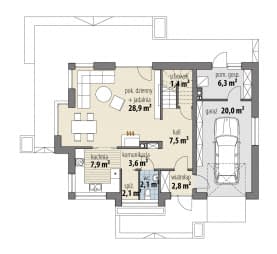 Rzut projektu Dalia Nowa - Parter