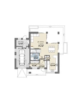 Rzut projektu Dawid IV - Parter