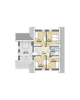 Rzut projektu Dawid IV - Poddasze