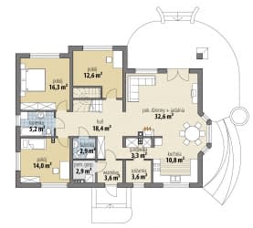 Rzut projektu Demeter - Parter