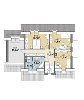 Rzut projektu Fiona - Poddasze