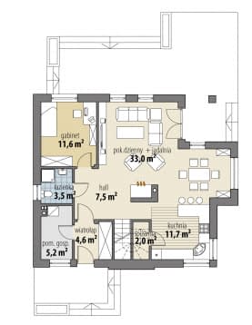 Rzut projektu Fiona III - Parter