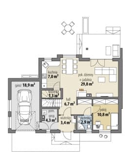 Rzut projektu Flora - Parter