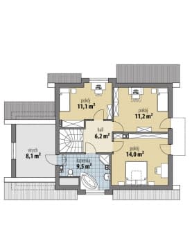 Rzut projektu Flora - Poddasze
