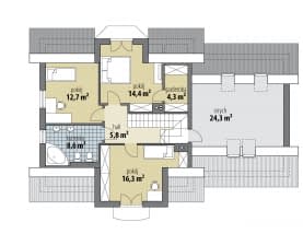 Rzut projektu Fobos II - Poddasze