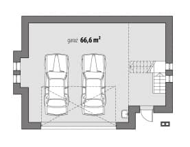 Rzut projektu Garaż G6 - Parter