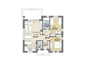 Rzut projektu Gerda - Parter