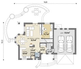 Rzut projektu Gracja Mała II - Parter