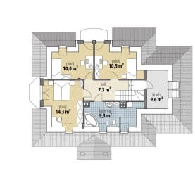 Rzut projektu Hermes - Poddasze