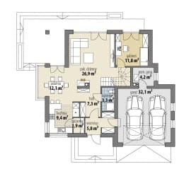 Rzut projektu Hermiona Nowa II - Parter