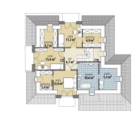 Rzut projektu Hermiona Nowa II - Poddasze