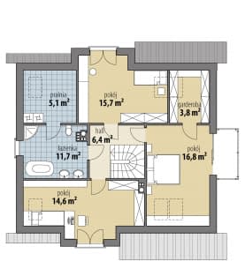 Rzut projektu Hestia - Poddasze