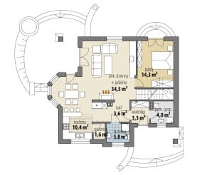 Rzut projektu Iliada III - Parter