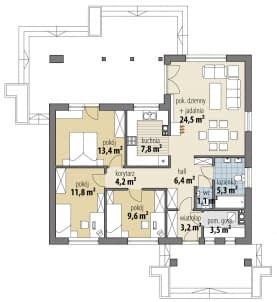 Rzut projektu Itaka - Parter