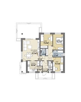 Rzut projektu Jagoda - Parter