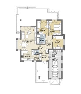 Rzut projektu Julita - Parter