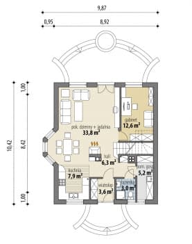 Rzut projektu Juliusz III - Parter
