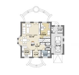 Rzut projektu Juliusz Nowy - Parter