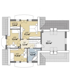 Rzut projektu Juliusz Nowy II - Poddasze