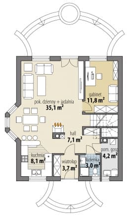 Rzut projektu Juliusz Nowy III - Parter