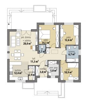 Rzut projektu Karina III - Parter