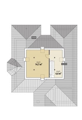 Rzut projektu Kastor - Poddasze