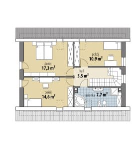 Rzut projektu Klara - Poddasze