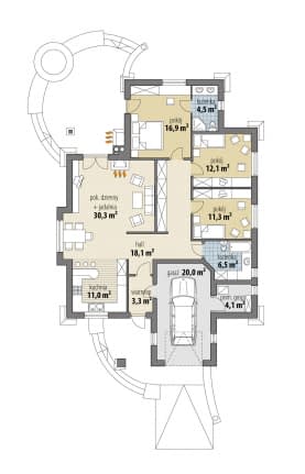 Rzut projektu Kometa - Parter