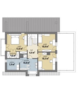 Rzut projektu Kreta I A - Poddasze