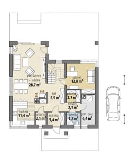 Rzut projektu Kreta III - Parter