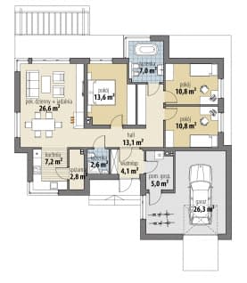 Rzut projektu Laura - Parter