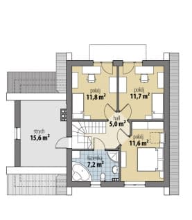 Rzut projektu Lena Mała - Poddasze