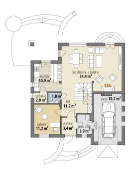 Rzut projektu Libra - Parter