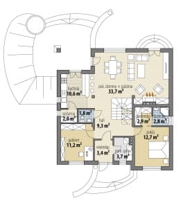 Rzut projektu Libra III - Parter
