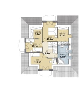 Rzut projektu Libra III - Poddasze