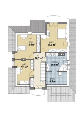 Rzut projektu Manuela - Poddasze