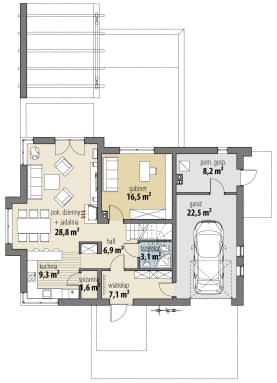 Rzut projektu Miko - Parter