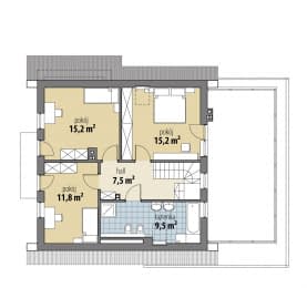 Rzut projektu Milan - Poddasze