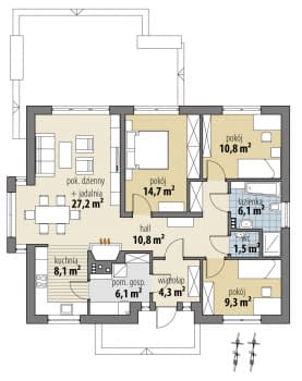 Rzut projektu Milo - Parter