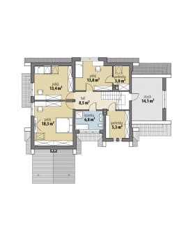 Rzut projektu Miły - Poddasze