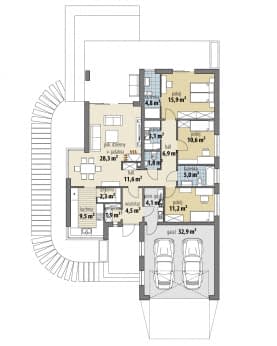 Rzut projektu Miriam - Parter