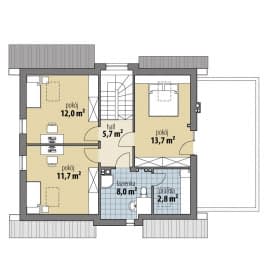 Rzut projektu Nikola - Poddasze