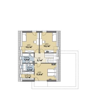Rzut projektu Oktawian II - Poddasze