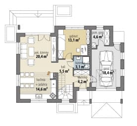 Rzut projektu Olimpia - Parter