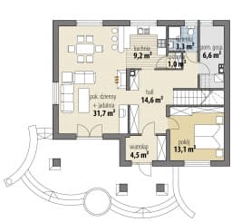 Rzut projektu Pallas III - Parter