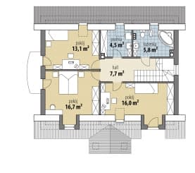 Rzut projektu Pallas III - Poddasze