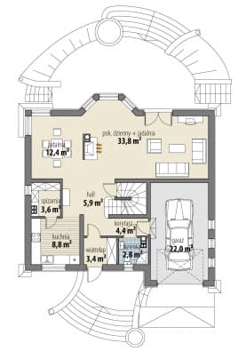 Rzut projektu Proton I p - Parter