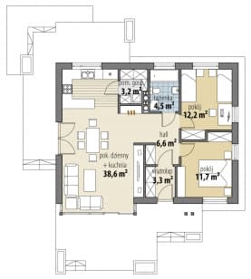 Rzut projektu Rademenes II - Parter