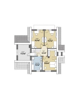 Rzut projektu Rawena - Poddasze